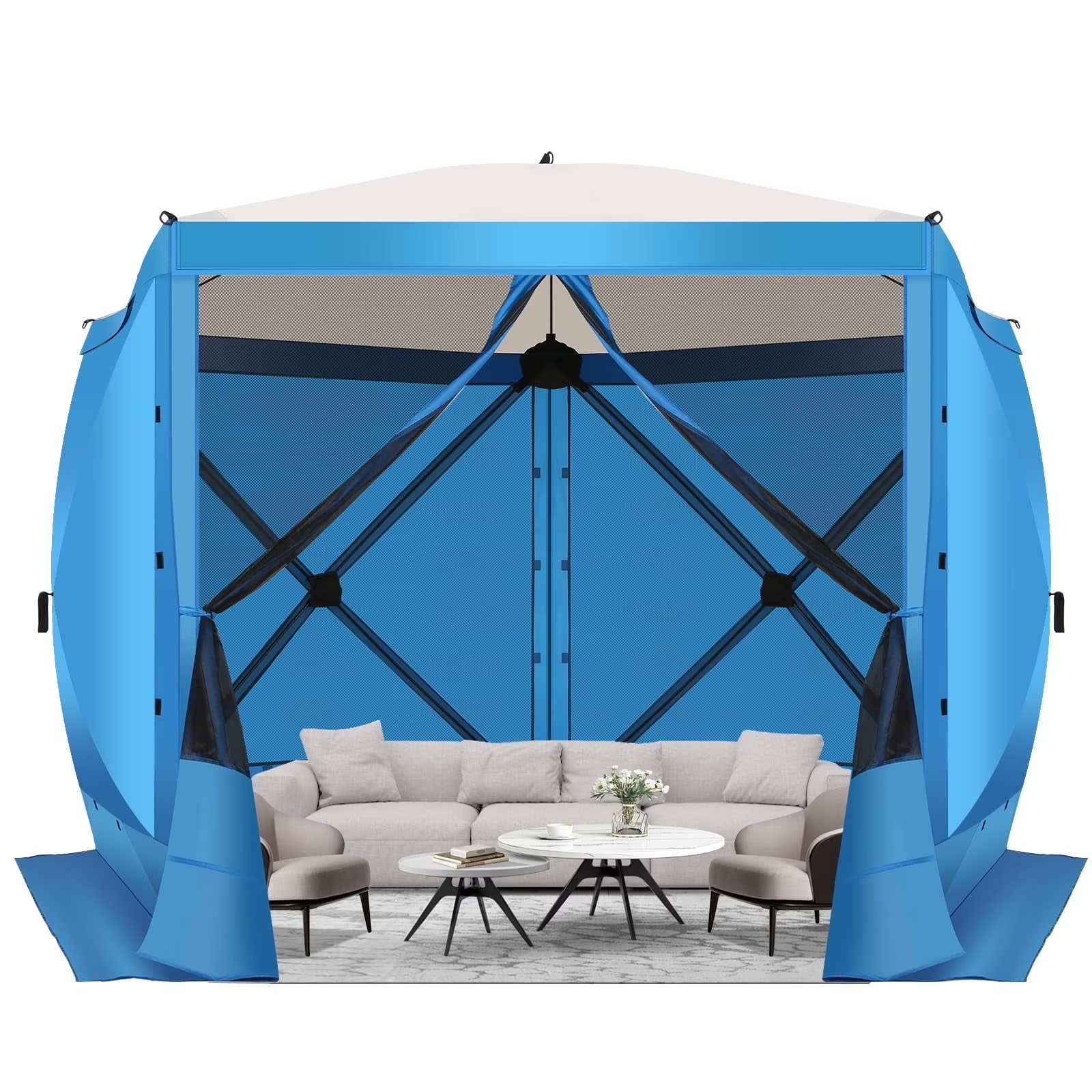 HOTEEL Outdoor Pop Up Gazebo for Camping, Screen House with Mosquito Netting, Waterproof, UV Resistant, Portable Carry Bag