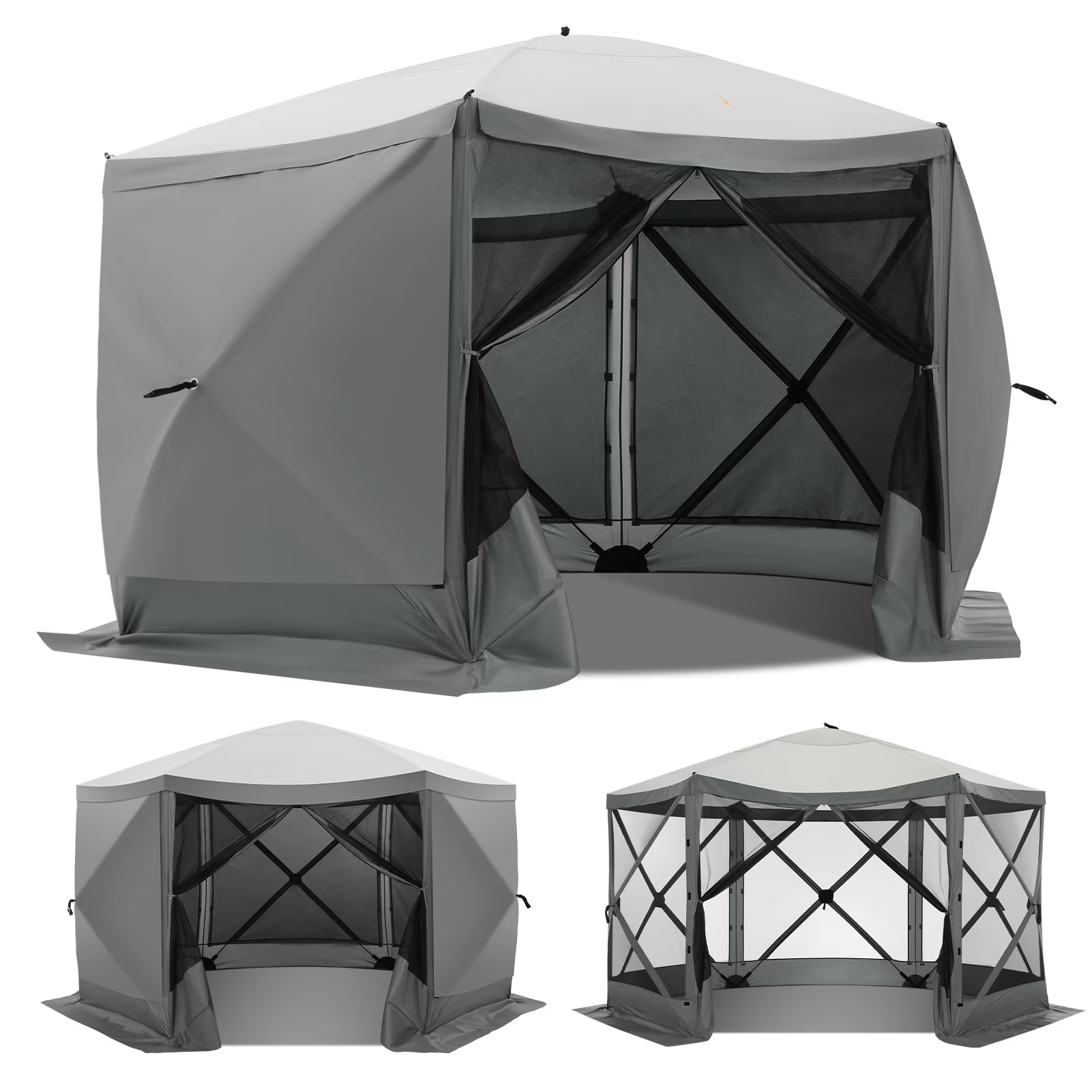 HOTEEL Pop Up Gazebo Screen House Tent for Camping with Mosquito Netting, Waterproof, UV Resistant, Portable Carry Bag, for Outdoor Camping, Lawn and Backyard