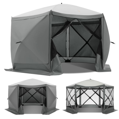 HOTEEL Pop Up Gazebo Screen House Tent for Camping with Mosquito Netting, Waterproof, UV Resistant, Portable Carry Bag, for Outdoor Camping, Lawn and Backyard