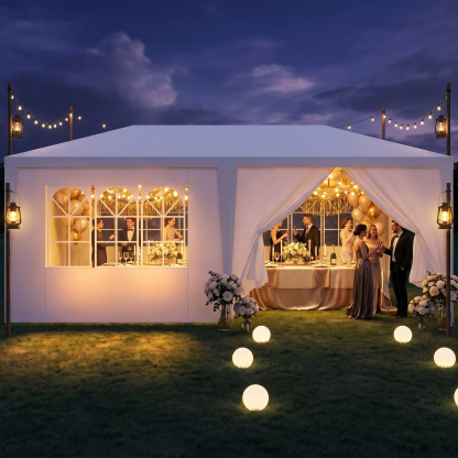 COBIZI 10x30FT Party Tent with 8 Removable Sidewalls, Waterproof Outdoor Canopy for Parties Wedding, Bbq, Patio & Camping, Events