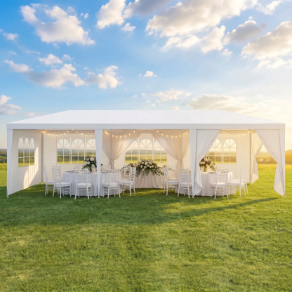 Hoteel 10'x20' Canopy Party Tent with 4 Removable Sidewalls,Outdoor Tent Large Canopy for Weddings,Parties,Patio Camping Gazebo,All Season & Waterproof,White