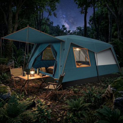 HOTEEL 10 Person Camping Tent, Easy Setup Waterproof Windproof Backpacking Tent with Removable Rainfly, Lightweight Portable Outdoor Family Tents for Camping, Travel, Fishing, Hiking