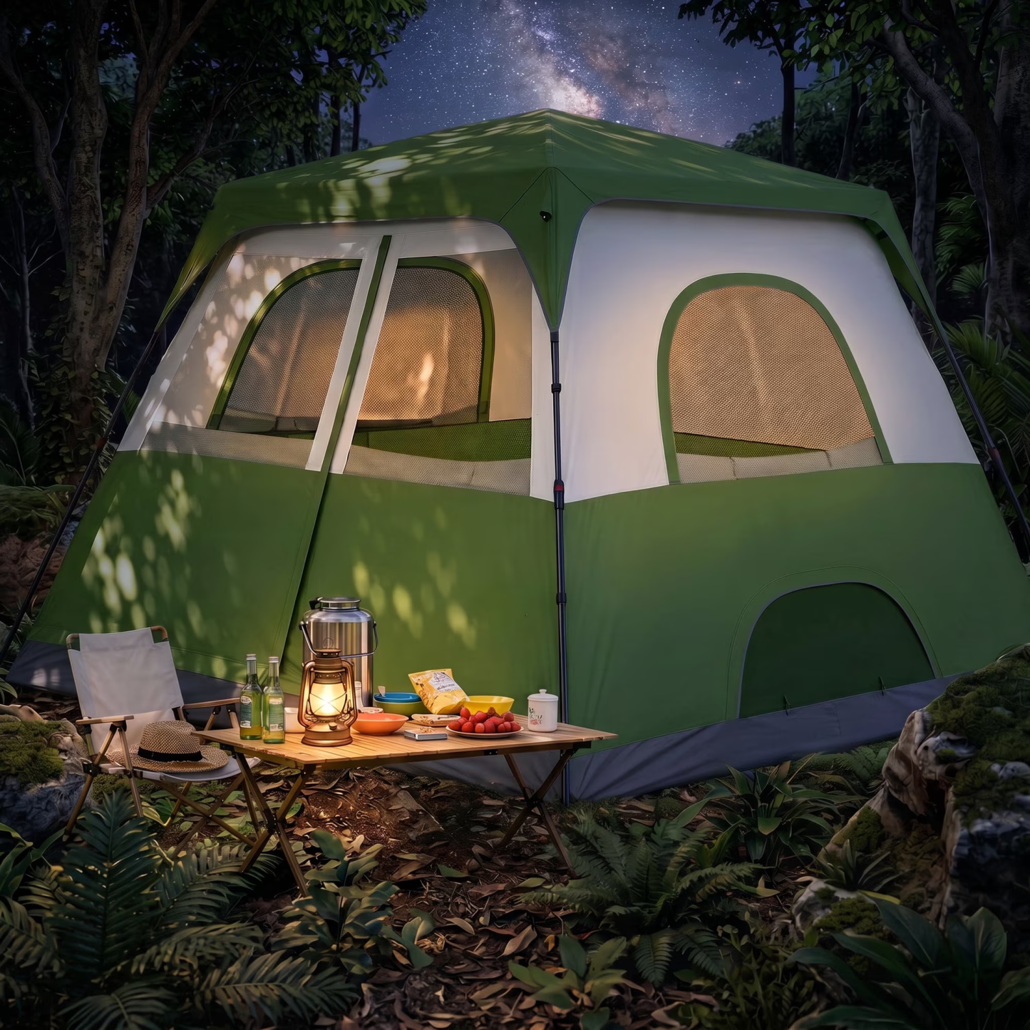 HOTEEL 8-10 Person Camping Tent, Easy Setup Waterproof Windproof Backpacking Tent with Removable Rainfly, Lightweight Portable Outdoor Family Tents for Camping, Travel, Fishing, Hiking