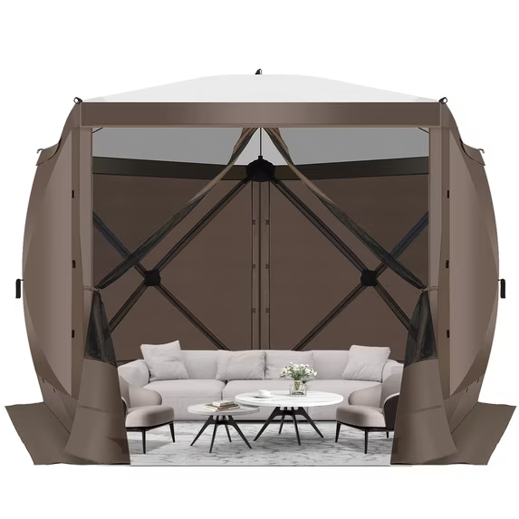 HOTEEL Outdoor Pop Up Gazebo for Camping, Screen House with Mosquito Netting, Waterproof, UV Resistant, Portable Carry Bag