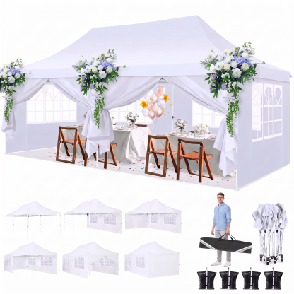 HOTEEL Canopy 10'x20' Pop Up Canopy Tent Heavy Duty Waterproof Adjustable Commercial Instant Canopy Outdoor Party Canopy Parties,Wedding,Outside Patio,Event,Portable Car Canopy