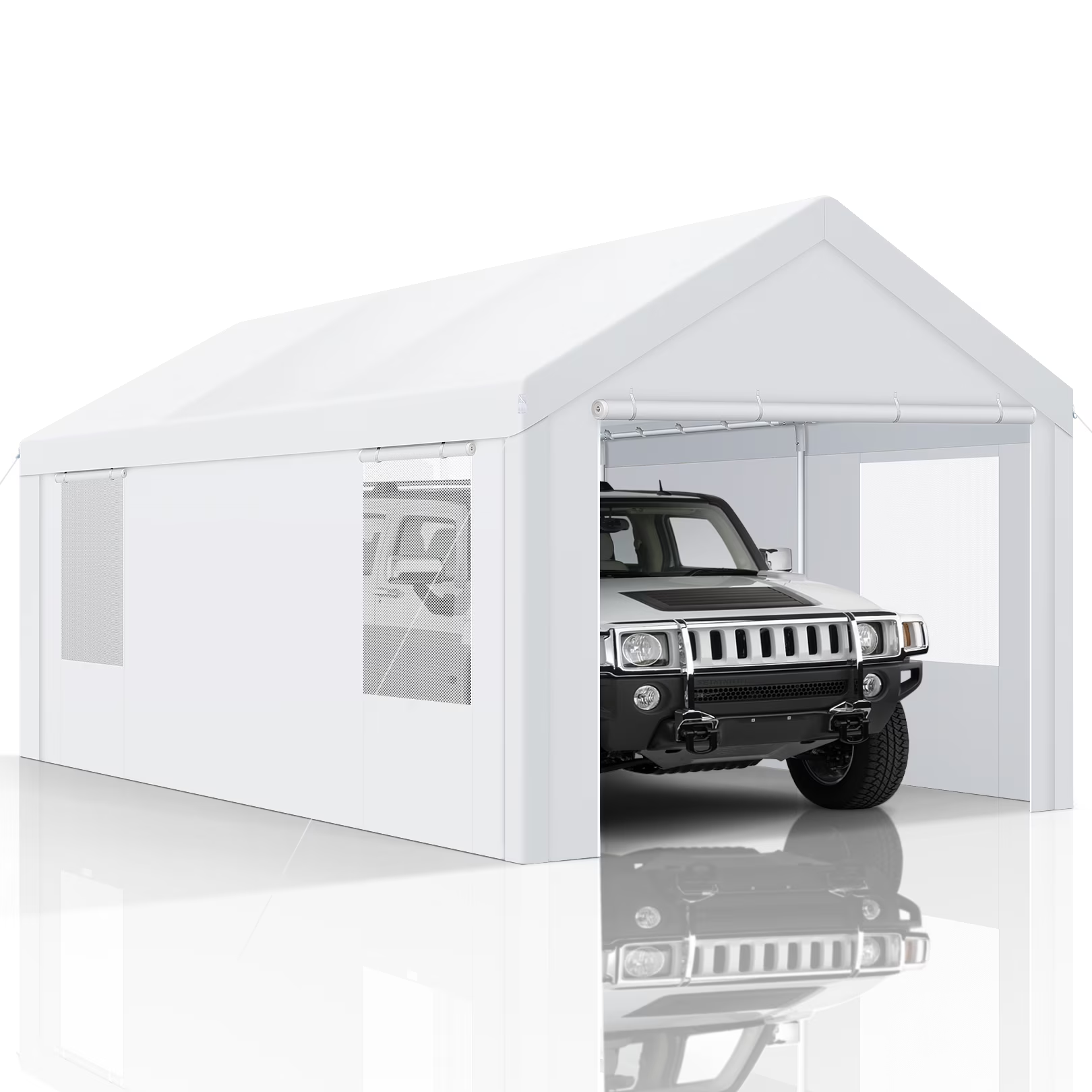 Hoteel Pop-Up Canopy 10x30 Instant Carport Tent with 3 Removable Sidewalls, Heavy-Duty Waterproof 2000mm+&UPF 50+ for Weddings, Parties, Markets with 4 Ropes & 4 Sandbags