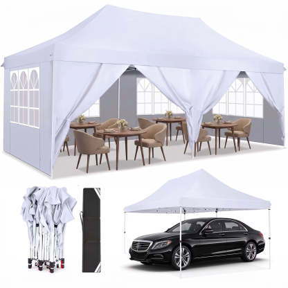 Hoteel 10x20 Canopy Tent with 6 Removable Sidewalls,Pop up Canopy for Parties Wedding,Commercial Easy up Gazebo with Carry Bag