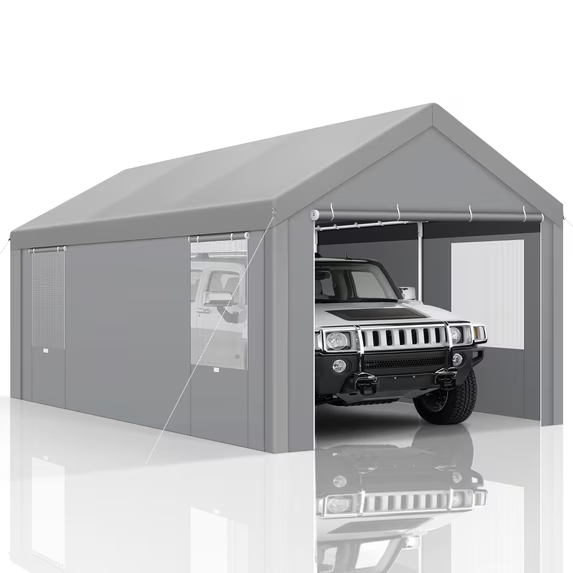 Hoteel Large Heavy Duty Carport with Steel Frame, Portable Garage Carport Wedding Tent Gazebo Big Tents Shelter with Waterproof Top Cover, All-Season Tarp