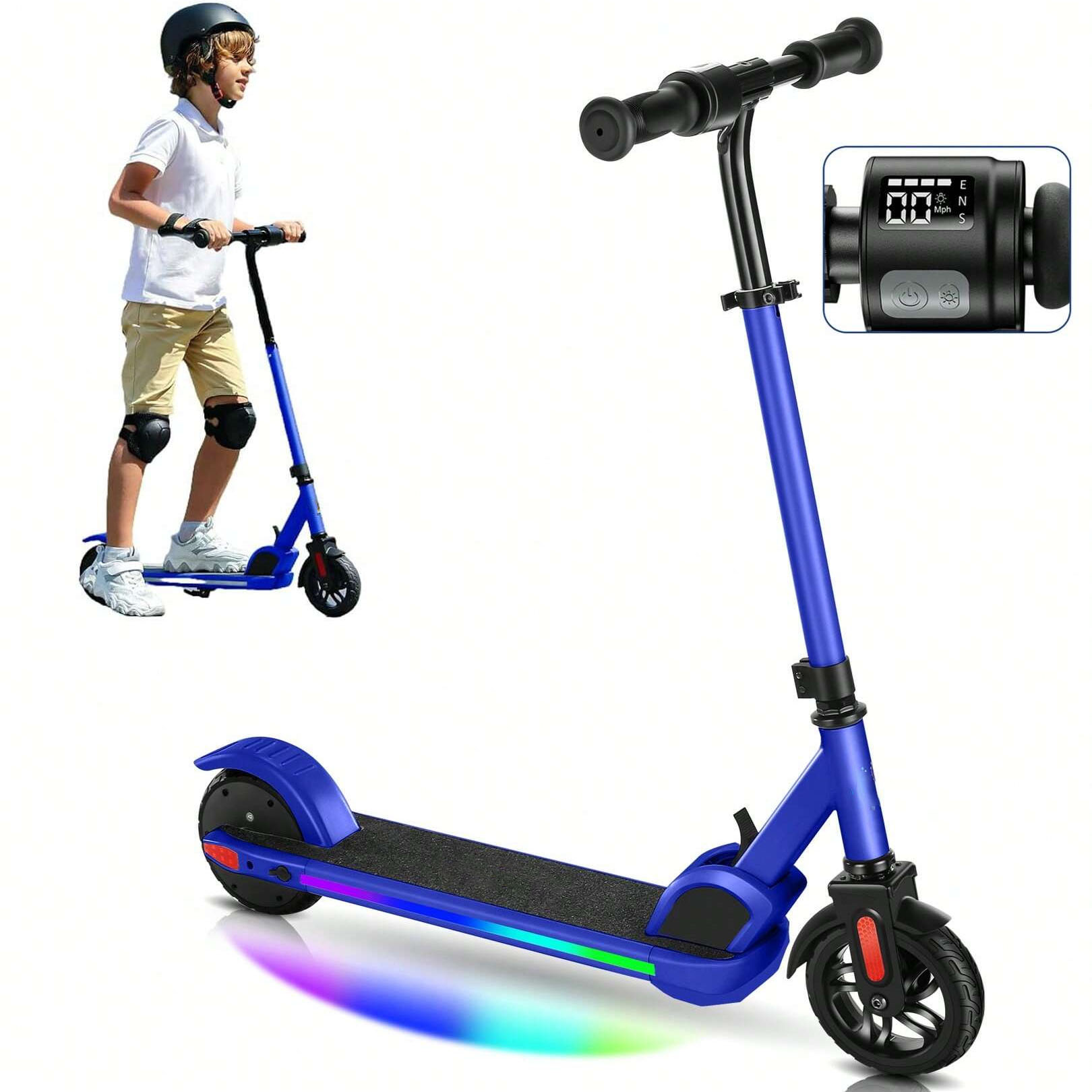 SANOPY Electric Scooter for Kids Ages 6-14, Adjustable Speed & Height, Colorful Lights, LED Display, 150W Motor, up to 10 mph, 80 Mins Ride Time, Pink