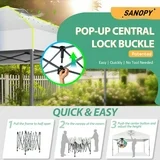 SANOPY 10' x 10' Outdoor Canopy Party Tent EZ Pop Up Canopy Commercial Instant Canopies Gazebo with Air Vent, 8 Stakes & 4 Ropes & 4 Sandbags for Beach Wedding Picnics Camping