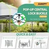 SANOPY 10' x 10' Outdoor Canopy Party Tent EZ Pop Up Canopy Commercial Instant Canopies Gazebo with Air Vent, 8 Stakes & 4 Ropes & 4 Sandbags for Beach Wedding Picnics Camping