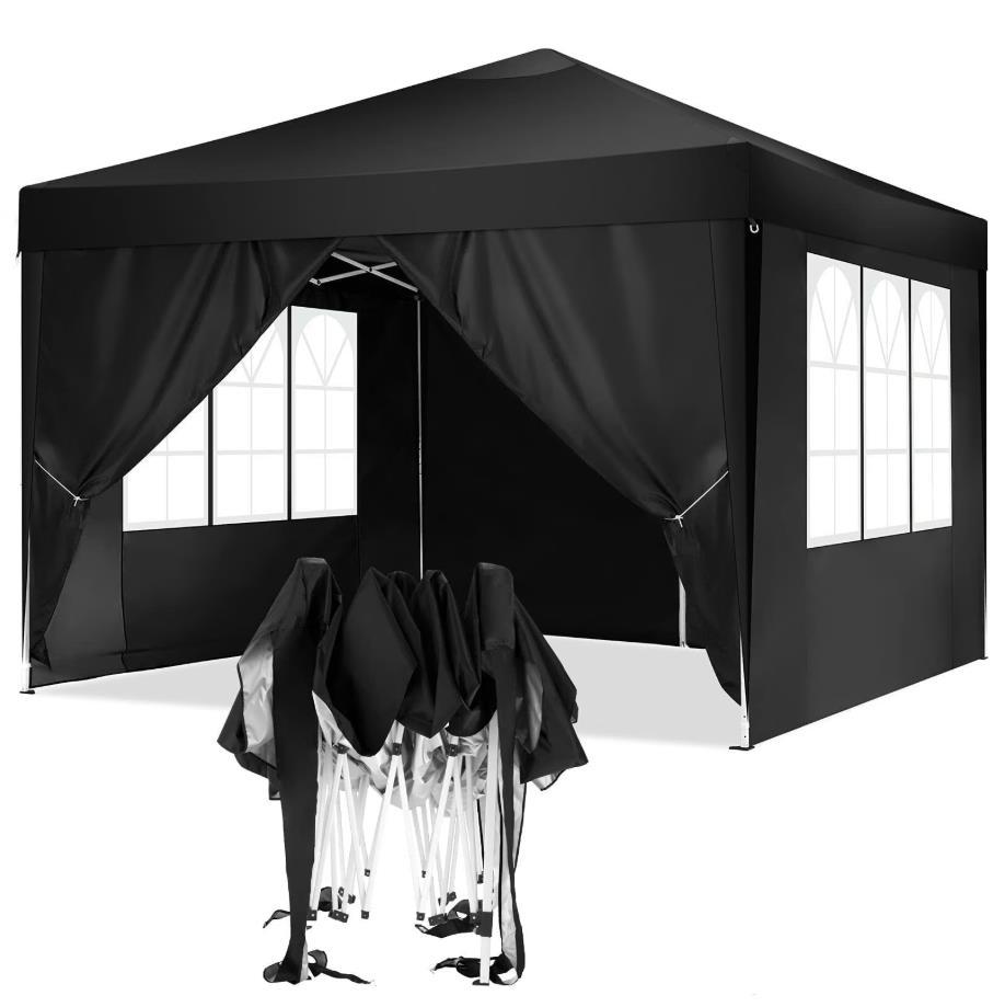 HOTEEL 10x20 Pop up Canopy Tent, Protable Canopy Tent with 6 Sidewalls Waterproof Commercial Pop up Tent for Parties, Wedding, Camping, Courtyard with Carry Bag,White