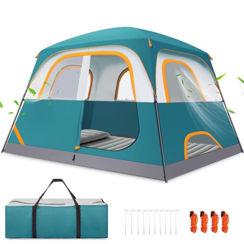 HOTEEL 4-6 Person Tent for Camping, Easy Setup Camping Tent with Rainfly & Screen Windows for Camping/Traveling/Family Gathering/Hiking/Beach