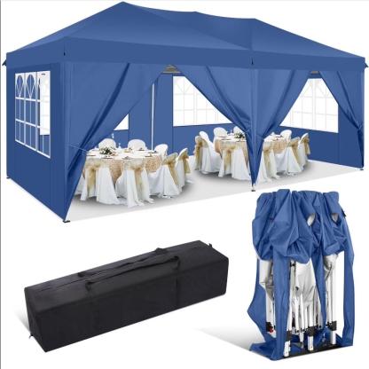 HOTEEL 10x20 Pop up Canopy Tent, Protable Canopy Tent with 6 Sidewalls Waterproof Commercial Pop up Tent for Parties, Wedding, Camping, Courtyard with Carry Bag,White