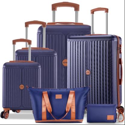 HOTEEL 3 Piece Carry on Luggage Set 20in Suitcase with Spinner Wheels TSA Lock, PC ABS Hardside Luggage Set with Toiletry Bag & Travel Gym Bag, Black