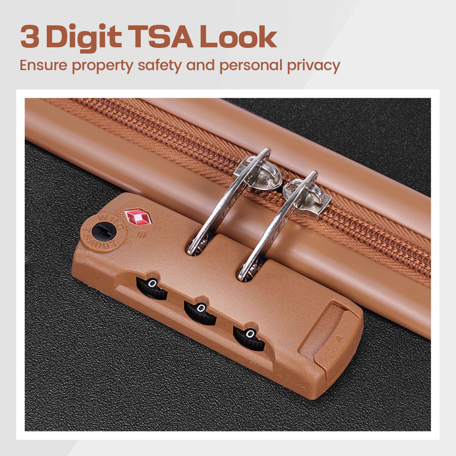 SANOPY 3 Piece Hardshell Luggage Set, ABS+PC Lightweight Suitcase Set with Double Spinner Wheels TSA Lock. (Black)