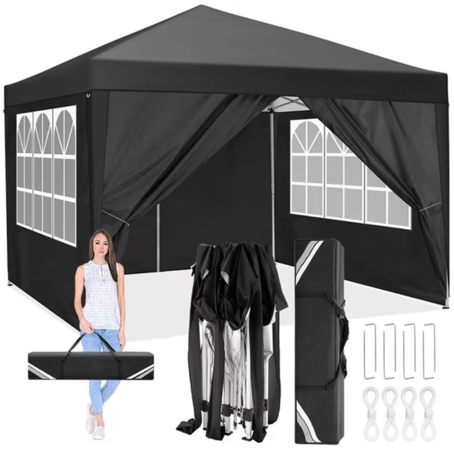 HOTEEL 10'x10' Pop up Canopy Tent, Outdoor Instant Commercial Tents, Shade Shelter Gazebo,for Backyard Parties Event