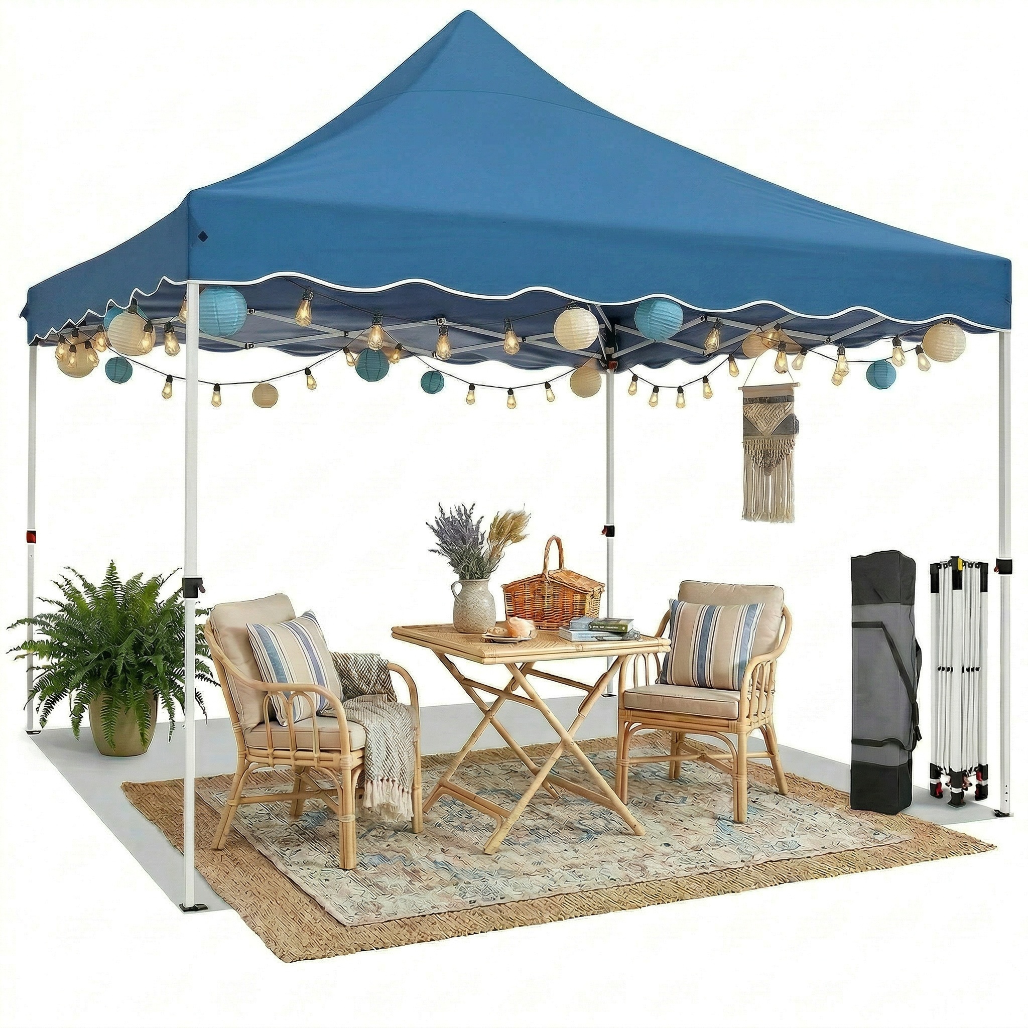 HOTEEL 10x10 Pop Up Canopy Outdoor Shade, Easy Up Sun Shelter with One Person Set Up Center Lock, Commercial Instant Canopy Tent, Portable Instant Camping Beach Canopy Tents for Parties, Beach