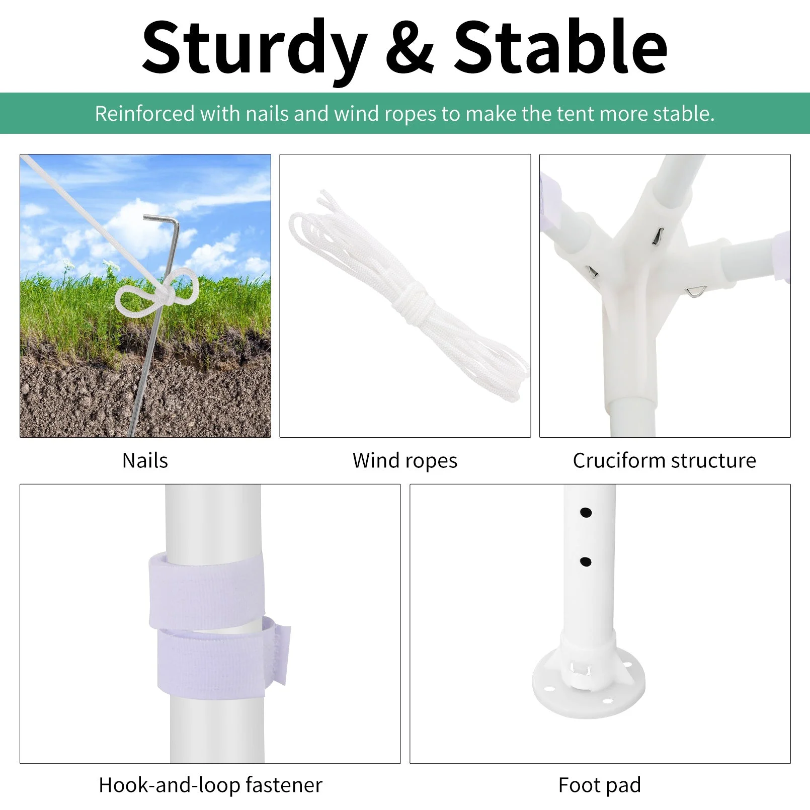 SANOPY Party Tent 10x30 Canopy with 8 Removable Sidewalls, Outdoor Waterproof Shade Canopy Tent for Weddings and Events, White