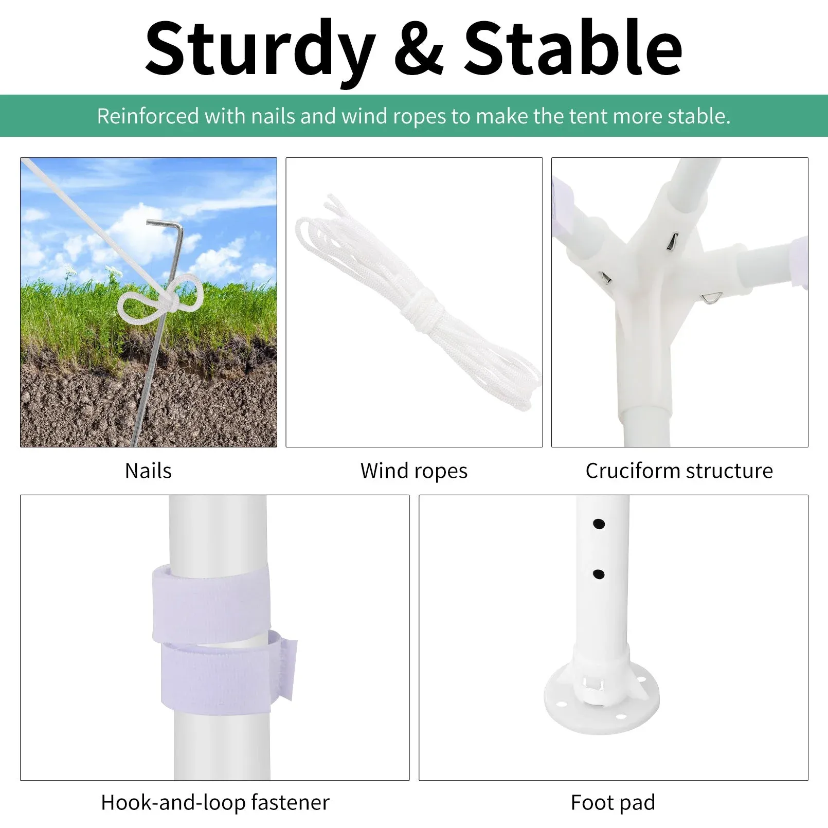 SANOPY Party Tent 10x30 Canopy with 8 Removable Sidewalls, Outdoor Waterproof Shade Canopy Tent for Weddings and Events, White