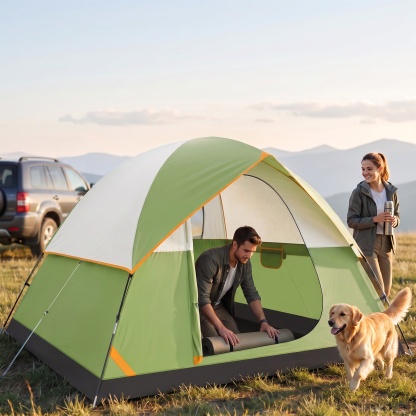 SANOPY 6-8 Person Camping Tent, Easy Instant Setup Cabin Tent with Mesh Windows, Waterproof Windproof Family Tent for Outdoor Camping Hiking, Portable with Carry Bag