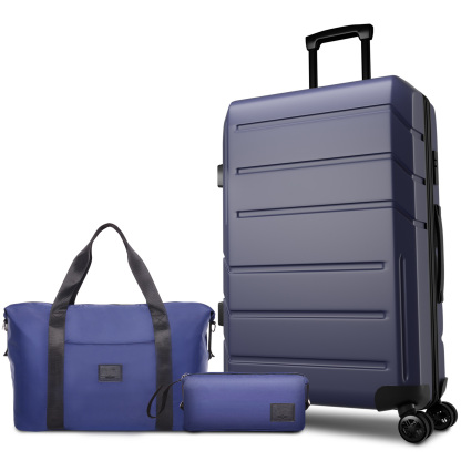 SANOPY 3-Piece Carry On Luggage Set, Hardside Suitcase Set with TSA Lock Spinner Wheels, Black