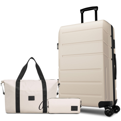 SANOPY 3-Piece Carry On Luggage Set, Hardside Suitcase Set with TSA Lock Spinner Wheels, Black