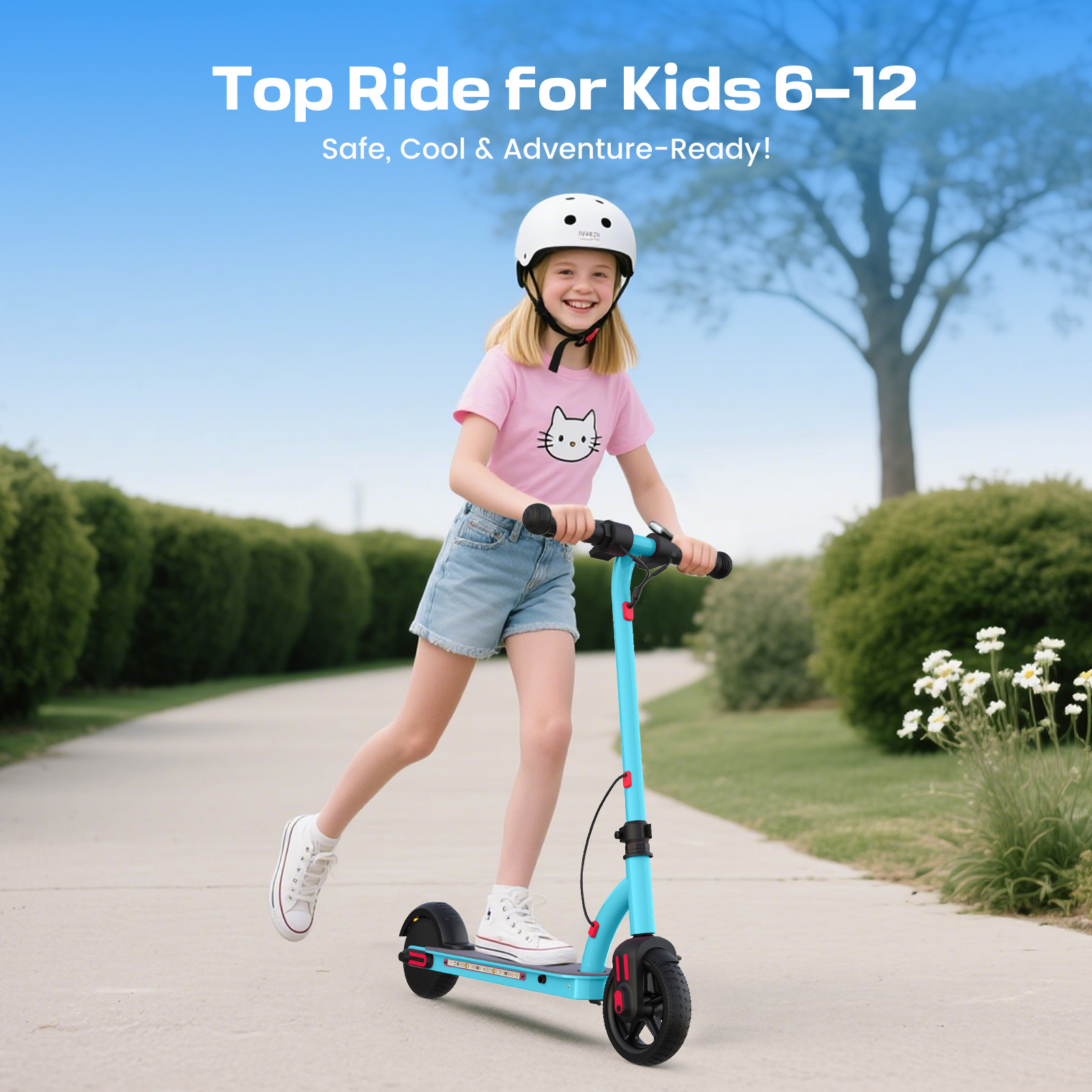 SANOPY 150W Electric Scooter for Kids, 3 Speeds Adjustable, Max Load 132lbs, LED Visible Display for Kids Ages 6-14,Ideal Gifts for Kids