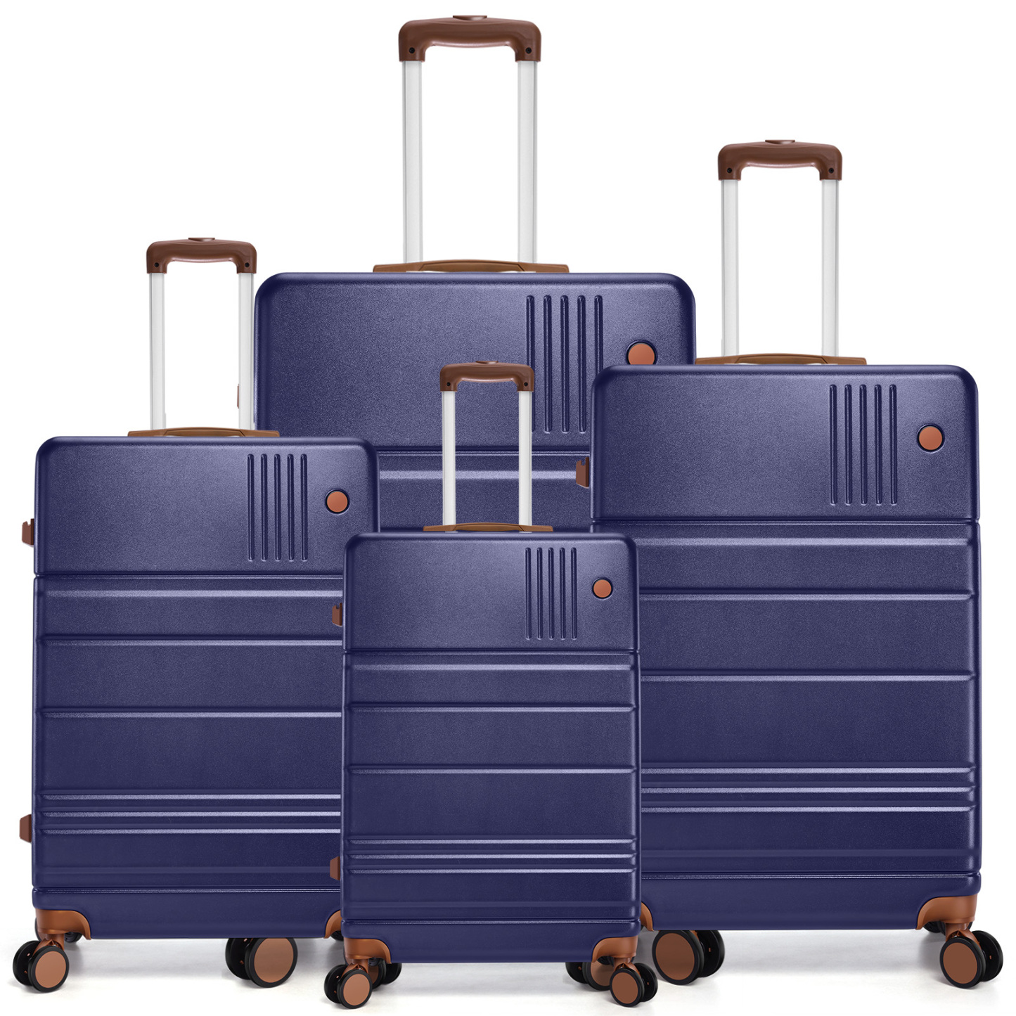 SANOPY 3 Piece Hardshell Luggage Set, ABS+PC Lightweight Suitcase Set with Double Spinner Wheels TSA Lock. (Black)