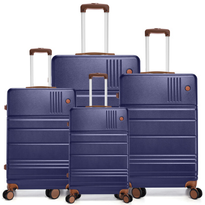 SANOPY 3 Piece Hardshell Luggage Set, ABS+PC Lightweight Suitcase Set with Double Spinner Wheels TSA Lock. (Black)