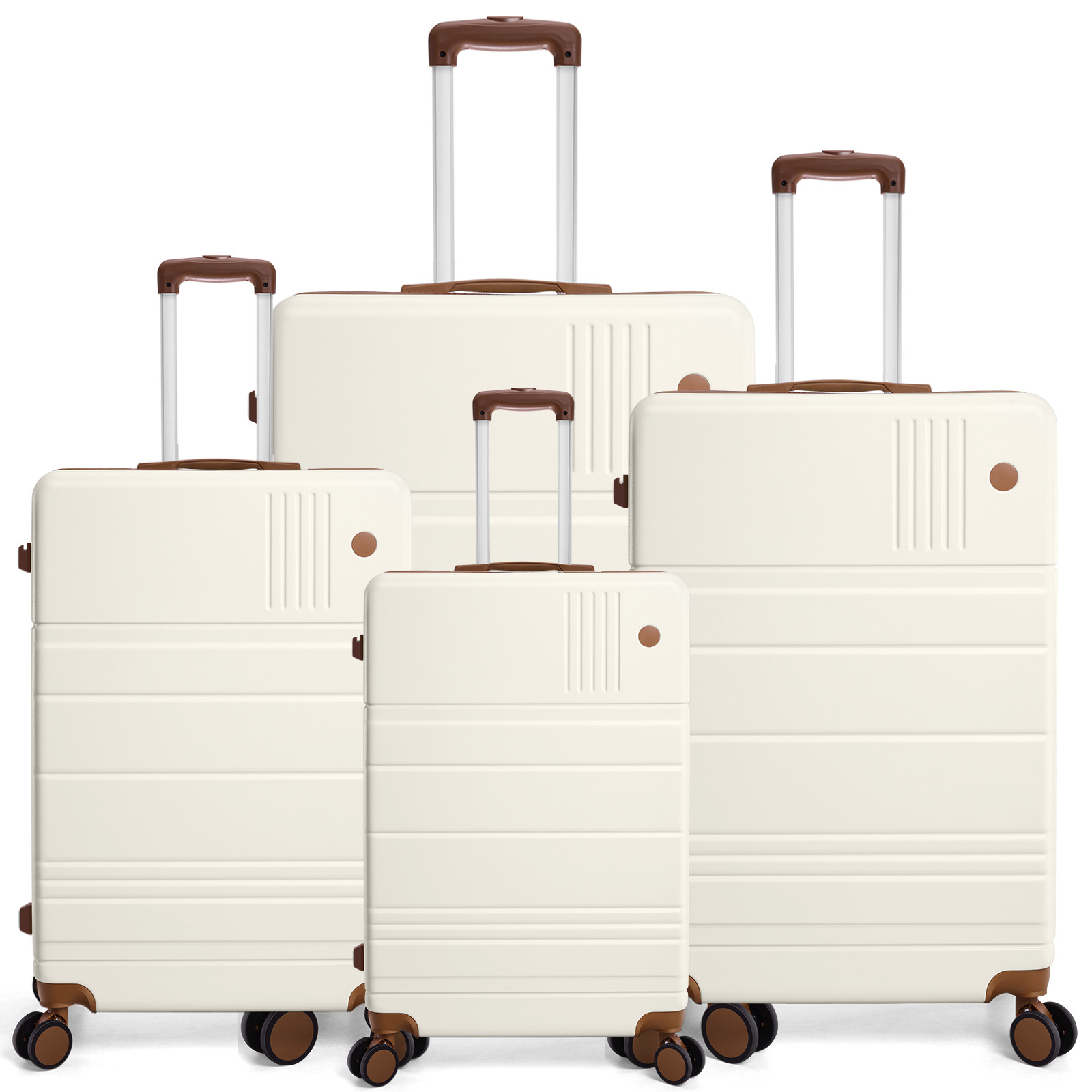 SANOPY 3 Piece Hardshell Luggage Set, ABS+PC Lightweight Suitcase Set with Double Spinner Wheels TSA Lock. (Black)