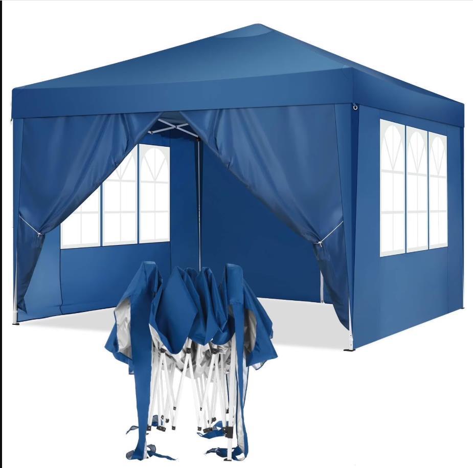 HOTEEL 10x20 Pop up Canopy Tent, Protable Canopy Tent with 6 Sidewalls Waterproof Commercial Pop up Tent for Parties, Wedding, Camping, Courtyard with Carry Bag,White