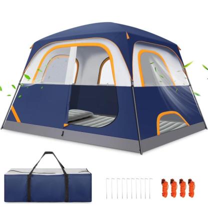 HOTEEL 4-6 Person Tent for Camping, Easy Setup Camping Tent with Rainfly & Screen Windows for Camping/Traveling/Family Gathering/Hiking/Beach