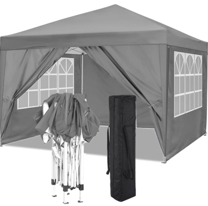 HOTEEL 10x10ft Popup Canopy Waterproof Canopy with 4 Sidewalls Outdoor Commercial Instant Shelter Beach Camping Canopy Tent for Party