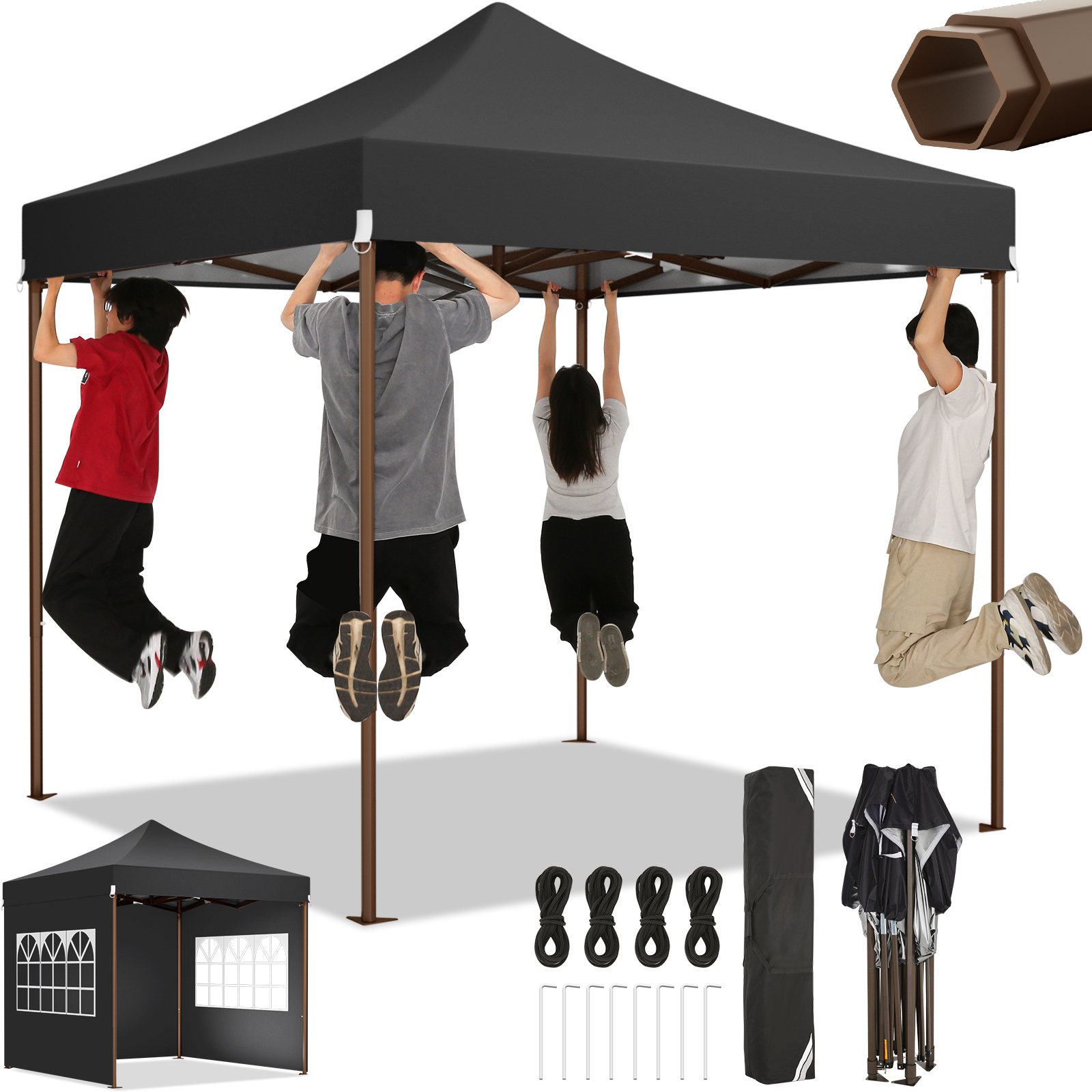 SANOPY Heavy Duty 10'x 30' Pop up Canopy, Commercial Canopy, Waterproof Outdoor Party Tent, Instant Wedding Canopy with 8 Removable Sidewalls, Carrying Bag, 147Ibs, White