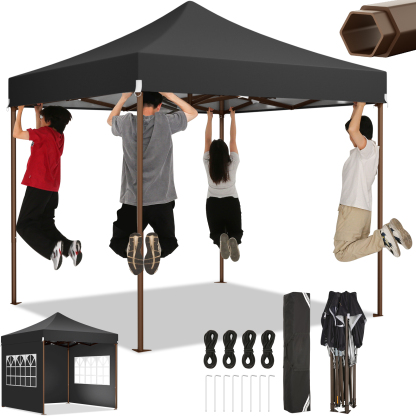 SANOPY Heavy Duty 10'x 30' Pop up Canopy, Commercial Canopy, Waterproof Outdoor Party Tent, Instant Wedding Canopy with 8 Removable Sidewalls, Carrying Bag, 147Ibs, White