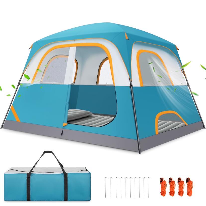 HOTEEL 4-6 Person Tent for Camping, Easy Setup Camping Tent with Rainfly & Screen Windows for Camping/Traveling/Family Gathering/Hiking/Beach