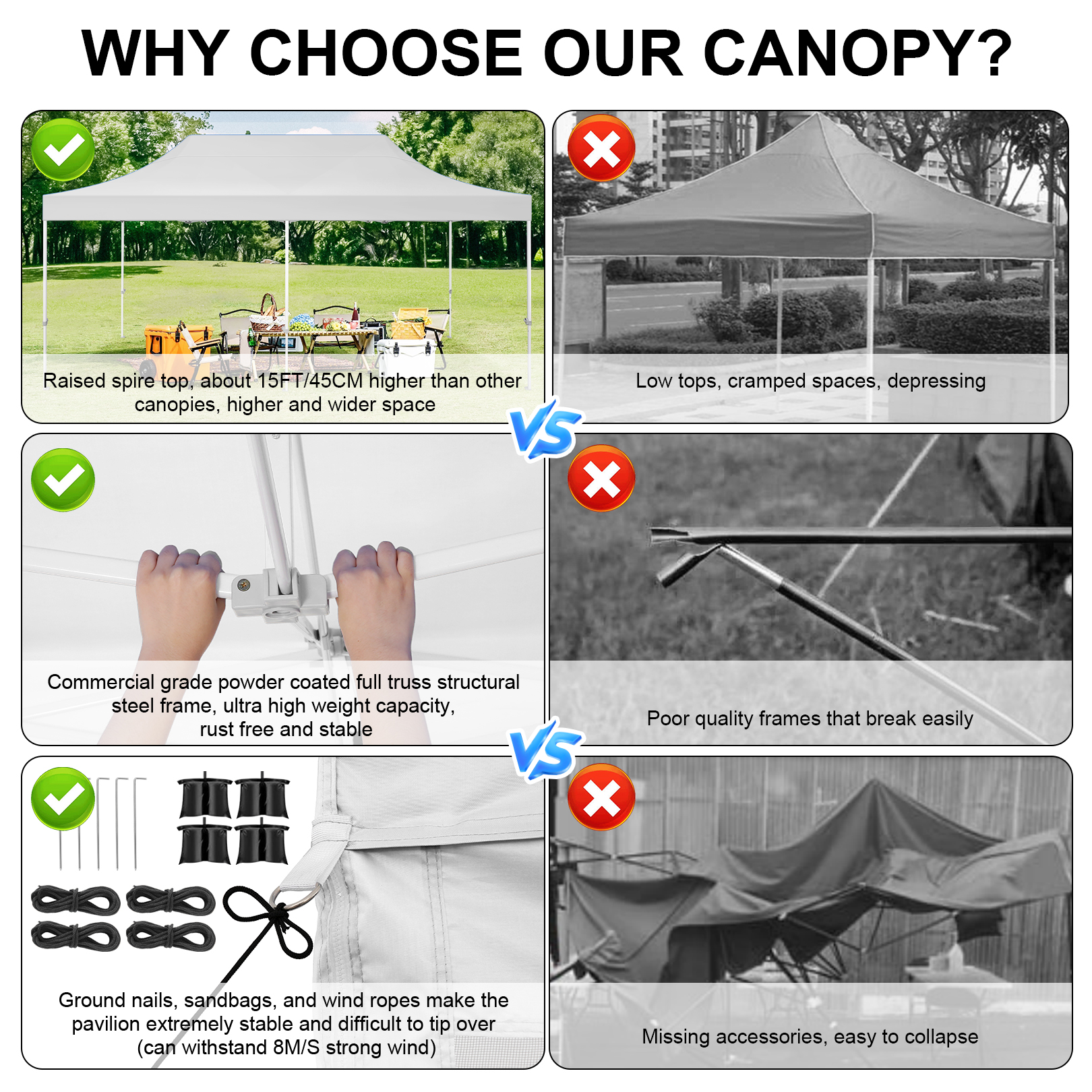 SANOPY 10x20 FT Heavy Duty Pop up Canopy Tent with 4 Mosquito Netting Sidewalls, Quick Setup Outdoor Gazebo Shelter for Parties, Backyard Events, Camping & Beach with Carry Bag, White