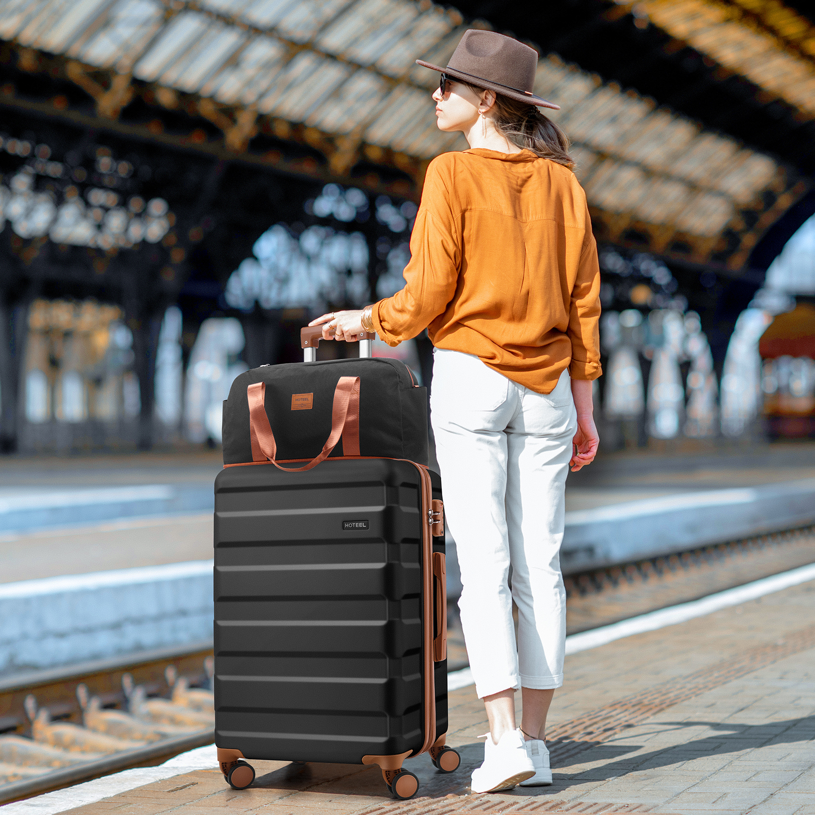 SANOPY 20" Luggage Set, Hardside 3PCS Suitcase Set with TSA Lock and Spinner Wheels