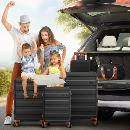 SANOPY 20" Luggage Set, Hardside 3PCS Suitcase Set with TSA Lock and Spinner Wheels