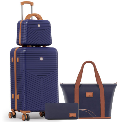 SANOPY 20" Carry-On Luggage Set, Hardside 3PCS Lightweight ABS+PC Suitcase Set with TSA Lock and Spinner Wheels, Beige