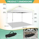 SANOPY 10' x 10' Outdoor Canopy Party Tent EZ Pop Up Canopy Commercial Instant Canopies Gazebo with Air Vent, 8 Stakes & 4 Ropes & 4 Sandbags for Beach Wedding Picnics Camping