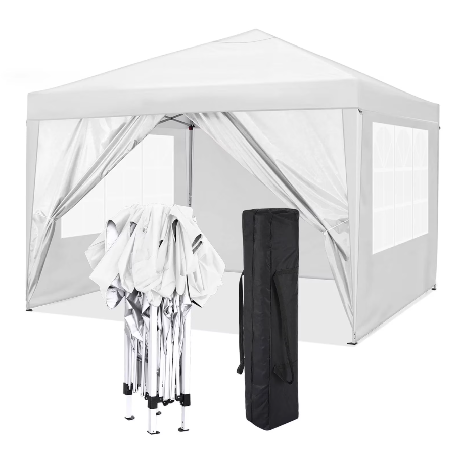 HOTEEL 10x10ft Popup Canopy Waterproof Canopy with 4 Sidewalls Outdoor Commercial Instant Shelter Beach Camping Canopy Tent for Party