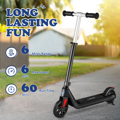 SANOPY Electric Scooter for Kids Ages 6-14 with Dynamic Lights, LED Display, 8 MPH, 80 mins Ride Time, Adjustable Handlebar Height, Lightweight Kids Electric Kick Scooter, Black