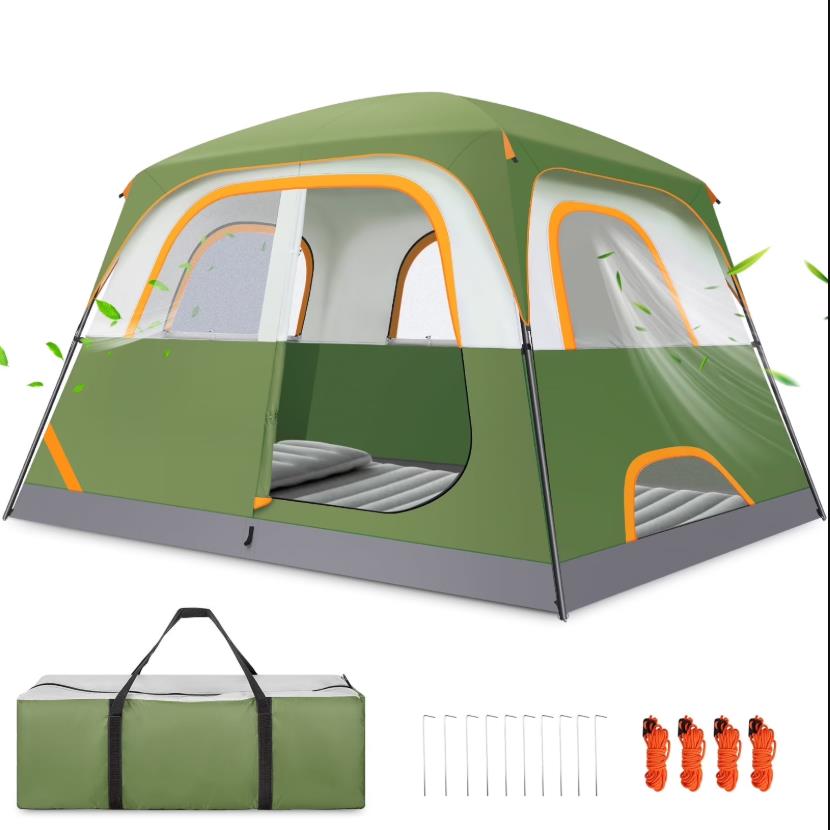 HOTEEL 4-6 Person Tent for Camping, Easy Setup Camping Tent with Rainfly & Screen Windows for Camping/Traveling/Family Gathering/Hiking/Beach