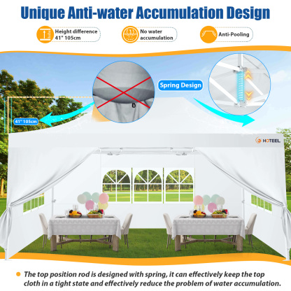 SANOPY 10x15 Pop Up Canopy Tent Heavy Duty with 4 Sidewalls Tents for Parties Outdoor Canopy Event Tent Wedding with Roller Bag, UV 50+ & Upgraded No Water, Thick Hexagonal Legs, White