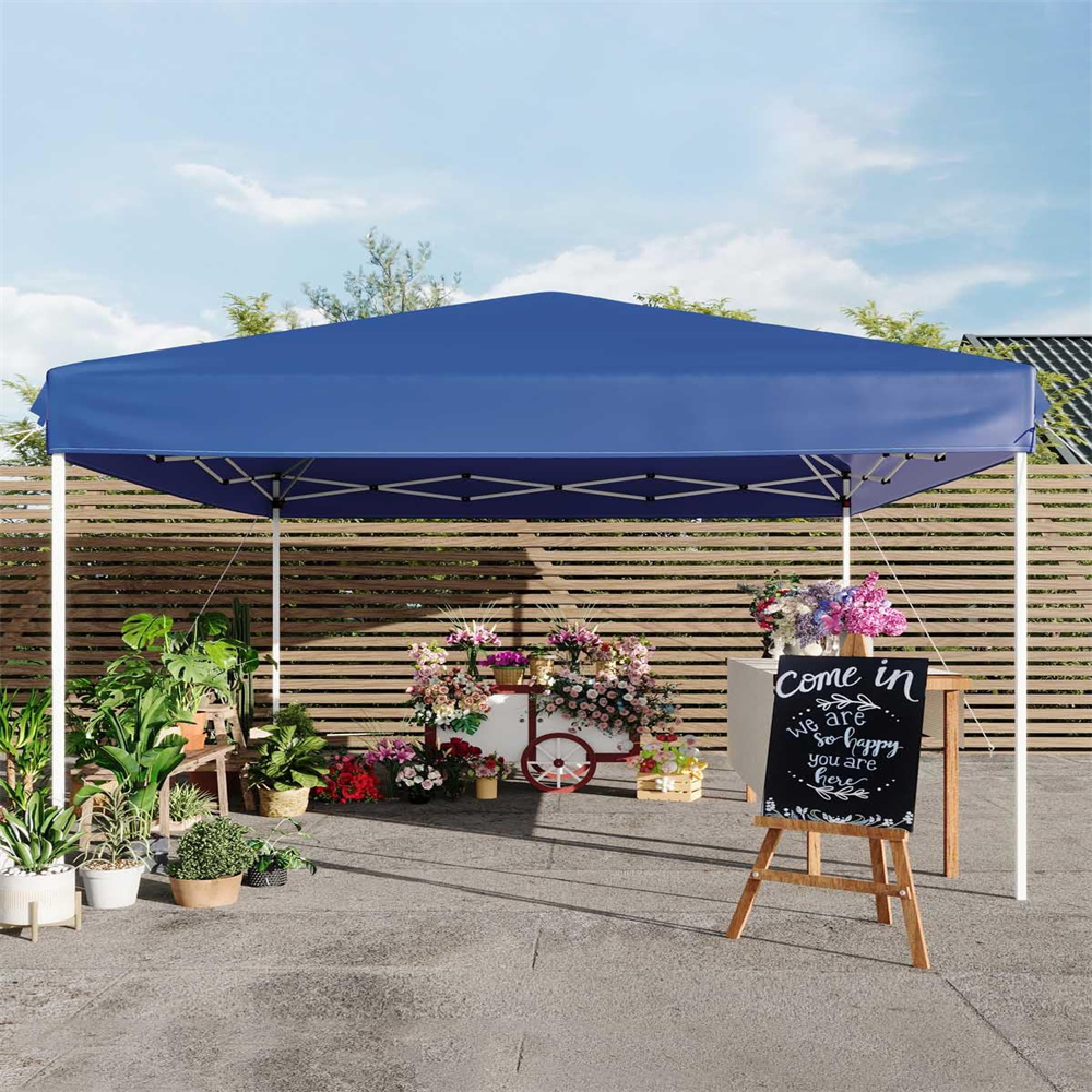 10x10 Pop Up Canopy Tent, Outdoor Canopy Tent with 3 Adjustable Height, Easy Set Up Canopy with 4 Sandbags & Carrying Bag for Camping, Parties,Outdoor Events
