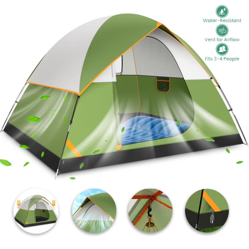 HOTEEL 4-6 Person Tent for Camping, Easy Setup Camping Tent with Rainfly & Screen Windows for Camping/Traveling/Family Gathering/Hiking/Beach