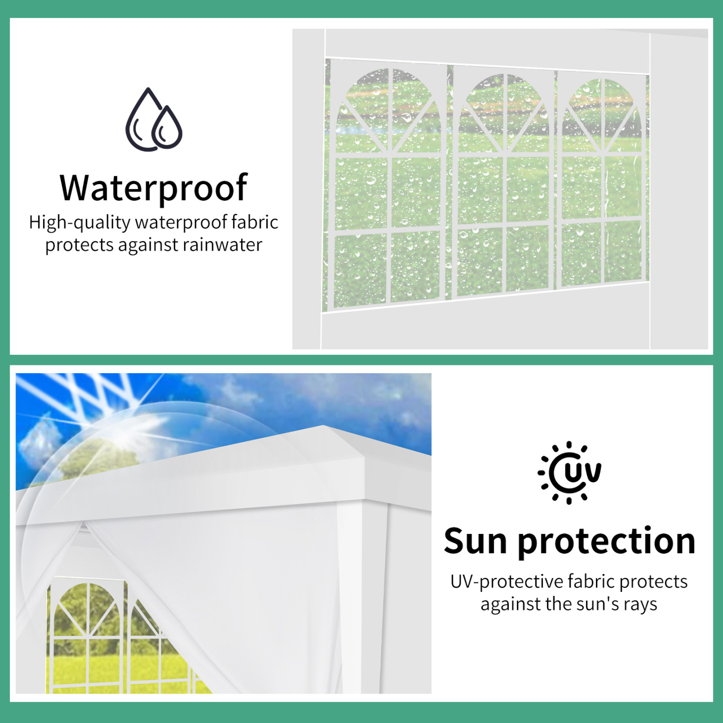 SANOPY 10x30 Party Wedding Canopy Tents for Parties with 8 Removable Sidewalls, Waterproof Outdoor Tent for Weddings and Events, White