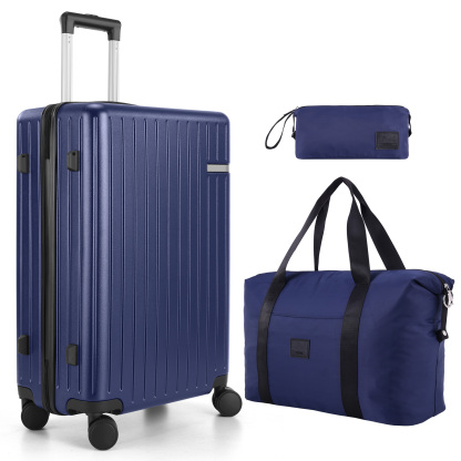 SANOPY 20" Luggage Set, Hardside 3PCS Suitcase Set with TSA Lock and Spinner Wheels, Black